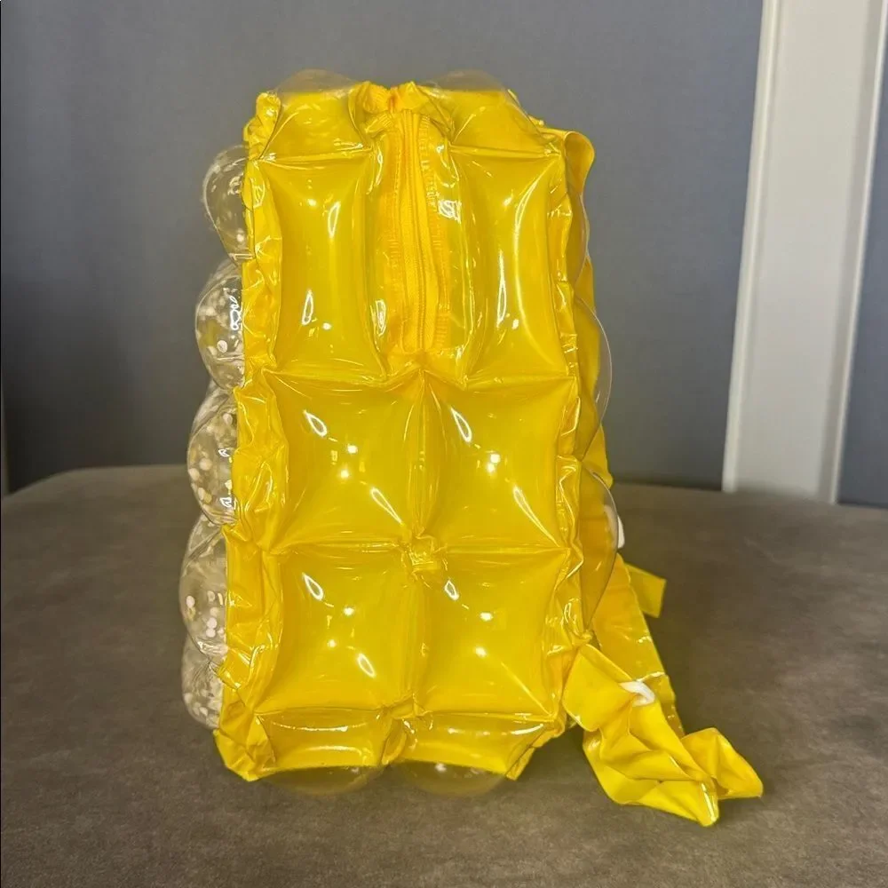 Yellow Inflatable 90’s Retro Bubble BackPack Foam Ball One Size VINTAGE
